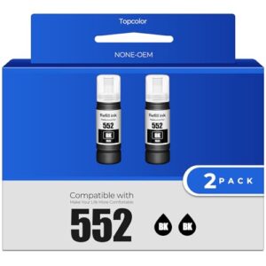 552 Black Ink Bottles ET-8550 ET-8500 Replacement for 552 Ink Refill Bottle (2 Black) Work for Photo ET-8550 ET-8500 ET 8550 ET 8500 ET8550 ET8500 8550 8500 Supertank Printer