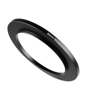 62-82mm Metal Step-Up/Down Ring Adapter Compatible with Mirrorless Cameras DSLR Lens, UV CPL ND Filter Thread Converter, Black