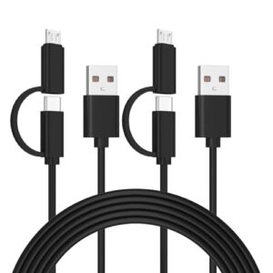 6FT 2in1 Charging Cord Replacement for Kindle Fire HD 6 7 8 10, Kindle Oasis, Paperwhite, Colorsoft, Amazon Fire Max 11, Kindle E-Readers, Scribe, USB C&Micro USB Charging Cable(2 Packs)
