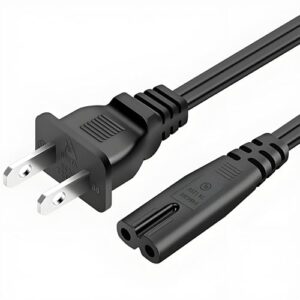 6FT LG TV Power Cord for LG TV 24″ 28″ 32″ 40″ 43″ 48″ 49″ 50″ 55″ 60″ 65″ 75″ 80″ 85″ LCD HD Smart 4K TVs 2 Prong AC Power Cable, 43LH570A 55UH6090 55LH575A 55UH6030 32LH500B Charging Cable (Black)
