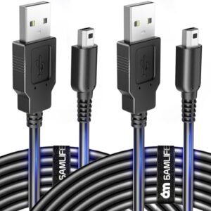 6amLifestyle [2 Pack] 4FT 3DS DS Charger Cable, 3DS 2DS DS Lite USB Charging Cord for Nintendo 3DS XL/New 3DS/3DS/DSi/DSi XL, Black
