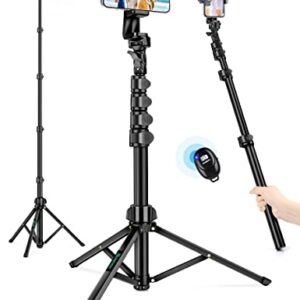 71″ Tripod for iPhone, Phone Tripod Selfie Stick with Remote, Cell Phone Tripods & Tall Travel Tripods for Recording Video Selfies Photo, Compatible with iPhone 16 15 14 Pro Max 13 Android