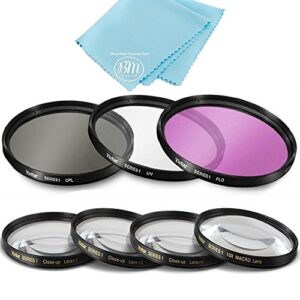 77mm 7PC Filter Set for Nikon COOLPIX P1000, P1100 Digital Camera – Includes 3 PC Filter Kit (UV-CPL-FLD) and 4PC Close Up Filter Set (+1+2+4+10)
