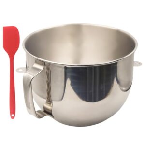 7QT Stainless Steel Mixer Bowl for Kitchenaid Mixer bowl with Handle,Dishwasher Safe,Food Grade Material for KSM75, KSM55, KSM60, and KSM70