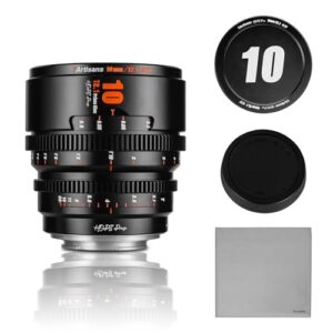 7artisans 10mm T2.1 Hope Series Professional Cine Lens S35 Frame Mirrorless Cameras Lens Compatible for Sony E-Mount(C Frame),for Sony A6500/A6600/A6700/FX30/ZVE-10(Black)