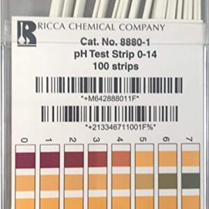 8880-1 pH Test Strips, 0-14, 1E Container (Pack of 100)