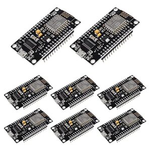 8pcs ESP8266 ESP-12E Serial Wireless Module CH340 NodeMcu V3 Lua WiFi Internet of Things New Version Development Board Compatible with Arduino IDE/MicroPython (8pcs)