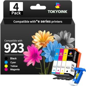 923 Ink Cartridges Combo Pack Replacement for HP 923 Ink Cartridges Work for OfficeJet 8120 8122e 8123 OfficeJet Pro 8130 8135e 8138e 8139e Printer Without Chip (Black/Cyan/Yellow/Magenta 4 Pack)