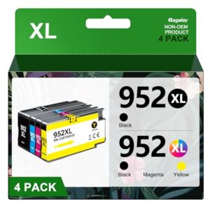 952XL Ink Cartridges Combo Pack Latest Upgrade Replacement for HP 952XL Ink Cartridges Combo Pack 952 XL for Officejet Pro 8710 8702 7720 7740 8700 8715 8210 Printer(4 Pack, Black Cyan Magenta Yellow)