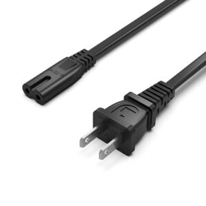 AC Power Cord Cable Fit for Sony PS5 PS4 PS3 Slim PlayStation 5 4 3, Xbox Series X/S, Xbox One X/S, TV, Printer Universal 2 Prong Supply Replacement – (ETL Listed Cable)