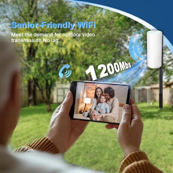 AC1200 WiFi Extender, 2025 Best WiFi Extender, 1.2Gbps home signal booster, Dual Band 5GHz/2.4GHz, Up to 255 Sq.ft and 68 Devices, EasyMesh Compatible, One Ethernet Port,TUYA APP Smart Control - Image 3