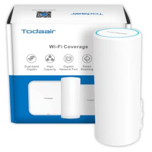 AC1200 WiFi Extender, 2025 Best WiFi Extender, 1.2Gbps home signal booster, Dual Band 5GHz/2.4GHz, Up to 255 Sq.ft and 68 Devices, EasyMesh Compatible, One Ethernet Port,TUYA APP Smart Control