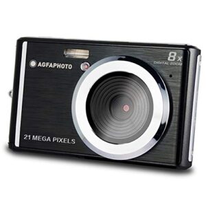 AGFA Photo Realishot DC5200 – Compact Camera, 21MP, 2.4 inch LCD Screen, 8X Digital Zoom, 720p HD Video, Lithium Battery, SD Cards, Scene Modes – Black