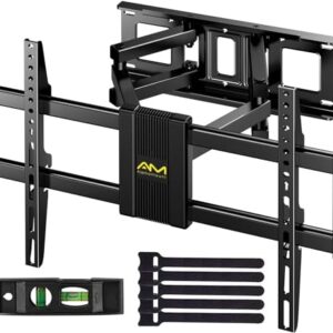 AM alphamount Full Motion TV Wall Mount for Most 37-75 Inch TVs up to 100 lbs, Swivel TV Mount with Dual Articulating Arms, Wall Mount TV Bracket Max VESA 600x400mm, Fits 16″ Wood Studs, APLF6