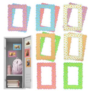ANPHSIN 12 packs Magnetic Picture Frames for 4×6 Photos Locker Decorations – Daisy Photo Magnets for Refrigerator Fridge Gifts Back to School Locker Accessories