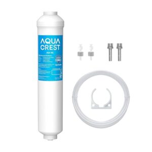 AQUA CREST 5 Years Capacity -Inline Water Filter for Refrigerator with 1/4-Inch Direct Connect Fittings, Idea for Ice Maker, RV, Refrigerator, RO System, In Line Water Line Filter, Reduces PFAS/PFOA