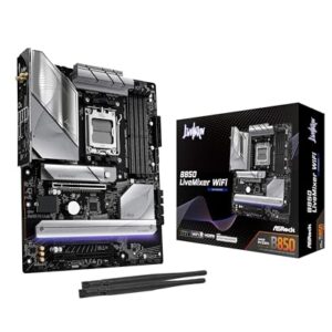ASRock AMD B850 LiveMixer WiFi 7 Socket AM5 Ryzen 9000/8000/7000 Series DDR5 8000+ (OC) MHz 256GB ATX Motherboard M.2 SATA3 6.0 Gb/s PCIe 5.0 BIOS Flashback 1 HDMI 1 DisplayPort