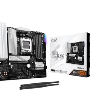 ASRock B650M Pro X3D WiFi AM5 Micro-ATX Motherboard: AMD Ryzen 9000/8000/7000 | DDR5 8000+ | PCIe 5.0 M.2 | WiFi 6E | 2.5G LAN | USB 3.2 Gen2 | BIOS Flashback