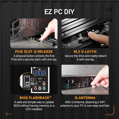 ASUS TUF Gaming X870-PLUS WiFi AMD AM5 X870 ATX Motherboard, 16+2+1, 80A SPS Power Stages, DDR5, PCIe 5.0 Ready, Four M.2 Slots, Wi-Fi 7, 2.5Gb LAN, HDMI, USB4® 40Gbps, SATA 6 Gbps, USB 20Gbps Type-C - Image 5