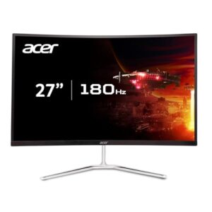 Acer Nitro 27″ WQHD 2560 x 1440 1500R Curved PC Gaming Monitor | AMD FreeSync Premium | 180Hz Refresh | 1ms VRB | VESA Mountable | HDR10 | 1 x Display Port 1.2 & 2 x HDMI 2.0 | EDA270U Pbmiipx