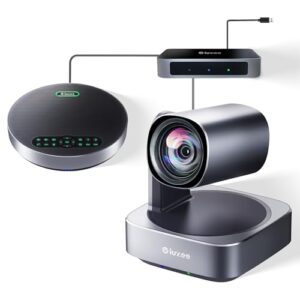 All-in-One PTZ 4K Conference Room Camera System with Bluetooth Speakerphone 12X Optical Zoom HDMI Wide View Angle Lens Works with Zoom Webex for Large Meeting Room