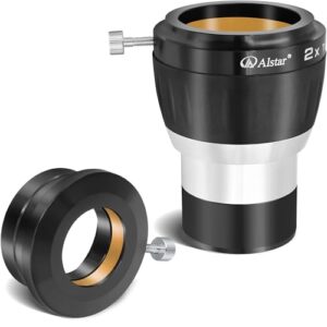 Alstar 2X High Power Barlow Lens for Telescopes, 2 inch 4-Element Multi-Coated Telescope Accessory, Color-Free Planetary Photography Astrophotography Accessories
