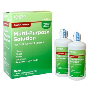 Amazon Basic Care Multi-Purpose Contacts Solution – Comfort Formula, 12 fl oz (Pack of 2)