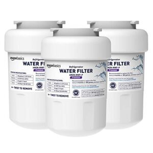 Amazon Basics Replacement GE MWF Refrigerator Water Filter Cartridge – Pack of 3, NSF Certified, Compatible with GE and Kenmore, Premium Filtration