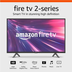 Amazon Fire TV 32″ 2-Series (newest model), HD smart TV with Fire TV Alexa Voice Remote, stream live TV without cable