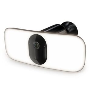 Arlo Pro 3 LED Floodlight Security Camera 2K HDR 2000-3000 Lumens | Wire-Free | Protect Driveways & Alleyways | Connects to Wi-Fi | Color Night Vision, Motion Sensor, 2-Way Audio, Rechargeable (Black)