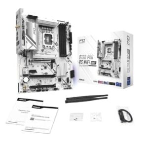 Asrock B760M Pro RS WiFi White Intel Micro ATX Motherboard DDR5 DIMM 7200 MHz 256 GB LGA1700 SATA3 6.0 Gb/s LED M.2