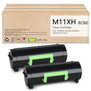 B2360 Black Toner Cartridge High Yield-8500 Pages (M11XH Toner) Replacement for Dell B2360d B2360dn B3460dn B3465dn B3465dnf B3465dnf MFP Printers (2 Packs)