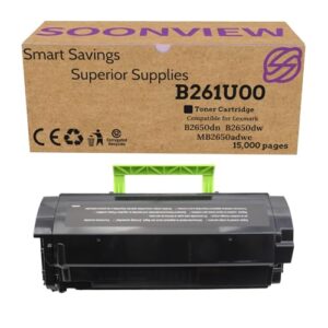 B261U00 Toner Cartridge Ultra High Yield Replacement for Lexmark B2650dn B2650dw MB2650adwe Printer（1-Black 15,000 Pages）