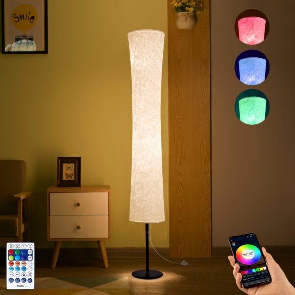 BLUEYE Floor Lamp,RGBCW 2700K-6500K,APP & Remote&Smart Voice Control, 2 X 60W Equivalent, No Hub Required,Compatible with Alexa Google Assistant, 60'' Standing Lamp for Bedroom, Similar Fabric - Image 8