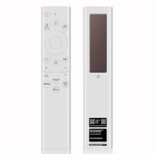BN59-01391A Solar Frame TV Remote Replacement for Samsung Smart TV with Voice Bluetooth Rechargeable Solar Cell, Compatible with Samsung 2020 to 2023 Neo LED 4K Ultra HD TV, 4 Shortcut Buttons, White