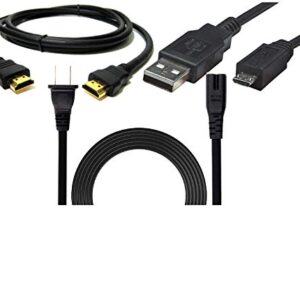 BRENDEZ Replacement Set of Cables,- HDMI Cable with Ethernet Male to Male + USB Cable + Power Cord Compatible with Sony PlayStation 4 Pro and PlayStation 4 PS4 Gaming Console. (10-FEET)