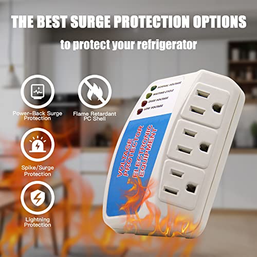 BSEED Surge Protector Home Appliance,3 Outlet Power Surge Protector, Voltage Protector Brownout Surge Refrigerator 1875 Watts,120V 15A(4​Pack) - Image 4