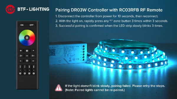 BTF-LIGHTING 2.4G WiFi DR03W RGB SPI Controller RC03RF RF Remote Tuya APP/Smart Life/Google Home/Alexa Control Support WS2812B WS2811 WS2813 WS2815 etc LED Strip STA Mode - Image 8