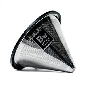 Barista Warrior Compatible for Chemex & Hario V60 Pour Over Coffee Filters – Reusable Stainless Steel – Best Coffee Maker and Bar Accessories (Silver)