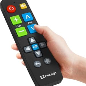 Big Button Universal TV Remote (Black) Simple Easy to Use, Great for Seniors, Works with Major TV Brands (2xAAA Batteries Not Included)