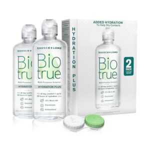 Biotrue Hydration Plus Contact Lens Solution, Multi-Purpose Solution for Soft Contact Lenses, Lens Case Included, 10 FL OZ (Pack of 2)