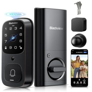 Blackview Video Smart Lock SE80, 3-in-1 3.5K Door Camera+Doorbell+Fingerprint Keyless Entry Door Lock, Smart Wi-Fi Deadbolt for Front Door, App Remote Control, No Monthly Fee, 32GB Local Storage