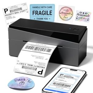 Bluetooth Shipping Label Printer 4×6, 249BT Thermal Label Printer 4×6 for Small Business, Shipping Packages, Office, Home, Compatible with Android iPhone iPad Windows macOS Chrome USPS Etsy