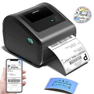 Bluetooth Shipping Label Printer 4×6 – D450BT Thermal Label Printer for Shipping Packages, Small Business, Home, Office, Compatible with Amazon, Ebay, Etsy, USPS