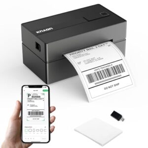 Bluetooth Thermal Label Printer, 4×6 Wireless Thermal Shipping Label Printer for Small Business, Compatible with iPhone,Android,Windows,Mac,Chromebook –Works with Ebay Shopify USPS&More, Black