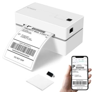 Bluetooth Thermal Shipping Label Printer, 4×6 Portabel Thermal Address Label Printer for Small Bussiness, Compatible with iPhone,Android,Windows,Mac,Chromebook –Works with eBay Shopify USPS&More