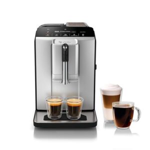 Bosch 300 Series Fully Automatic Espresso Machine – In-Cup Frother, OneTouch Milk Drinks, 5 Drink Options, Ceramic Grinder, Easy Clean & Descale, in Silver TIU20307
