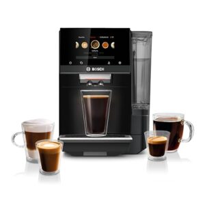 Bosch 800 Series Fully Automatic Espresso Machine – 35 Drinks, Cold Brew, Double Cup, Milk Hose, Ceramic Grinder, Smart Features, in Black TPU60309