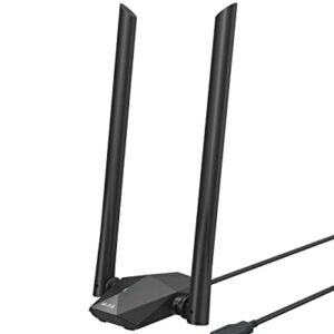 BrosTrend USB WiFi 6 Adapter AX1800 Long Range WiFi USB Adapter for PC Laptop Desktop 5GHz/1201Mbps + 2.4GHz/574Mbps Wireless WiFi Dongle USB3.0 with 2x High Gain Wi-Fi Antennas for Windows 11/10 ONLY