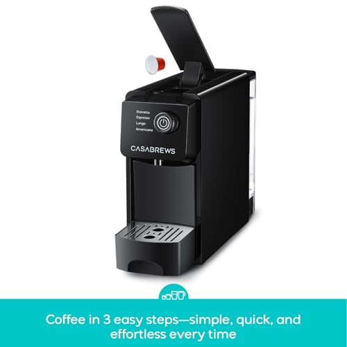CASABREWS CM7036E Espresso Machine for Nespresso Original Pods, 20 Bar Compact Capsule Coffee Machine with 21 oz Removable Water Tank and 4 Brewing Modes, Mini Espresso Maker for Home or Office, Black - Image 6